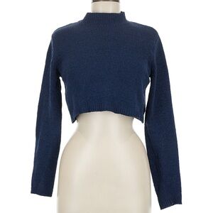Wild Fable Navy Blue Cropped Turtleneck Sweater